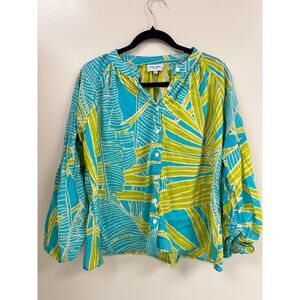 Olivia James Women’s tropical print blouse size Medium